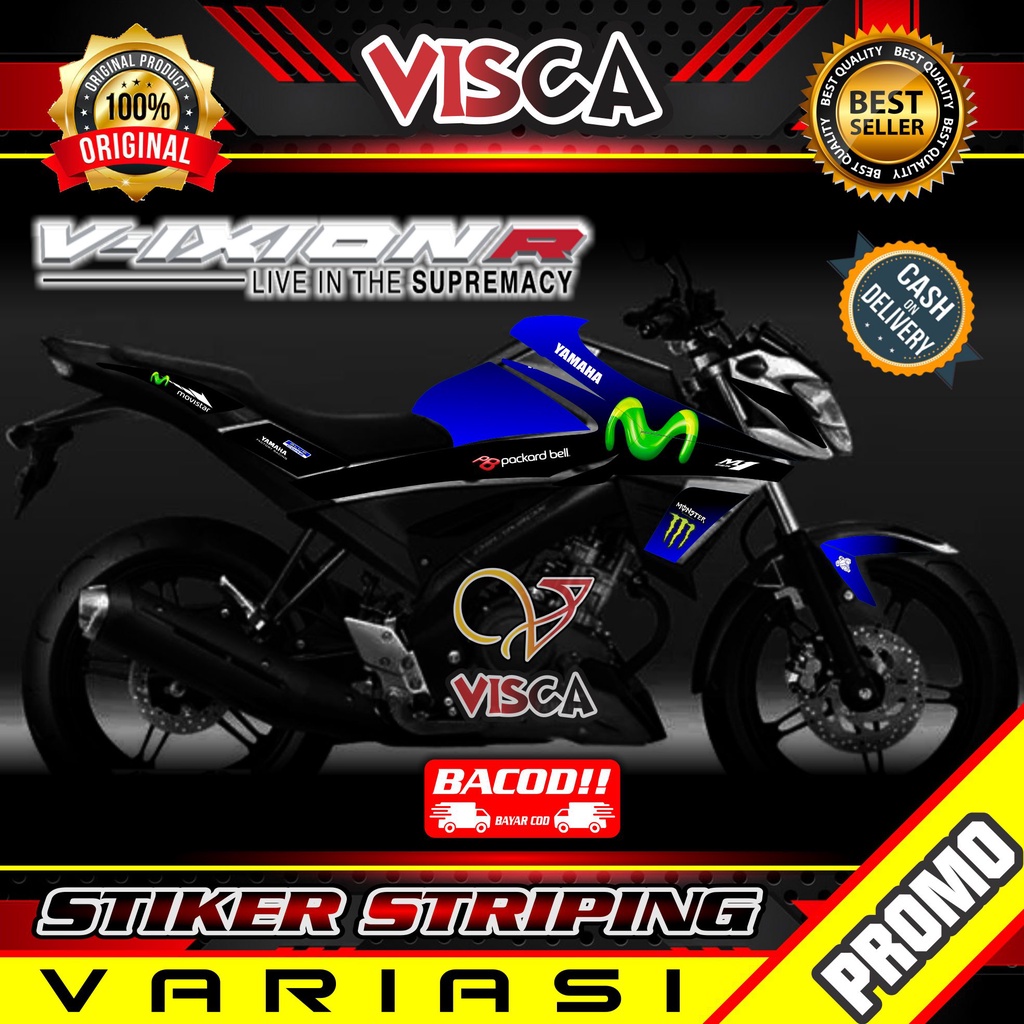 Striping Vixion R- Stiker Sticker Striping Variasi Yamaha Vixion R - Striping Hologram Vixion R Movi