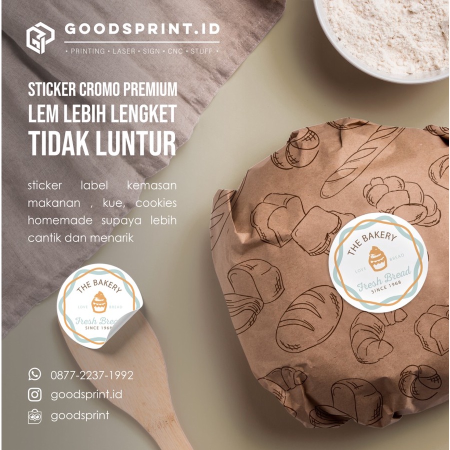 

FREE DESAIN Sticker Label Kemasan / Cetak Stiker Kemasan Makanan Custom Tulisan / Sticker Label Kemasan Minuman