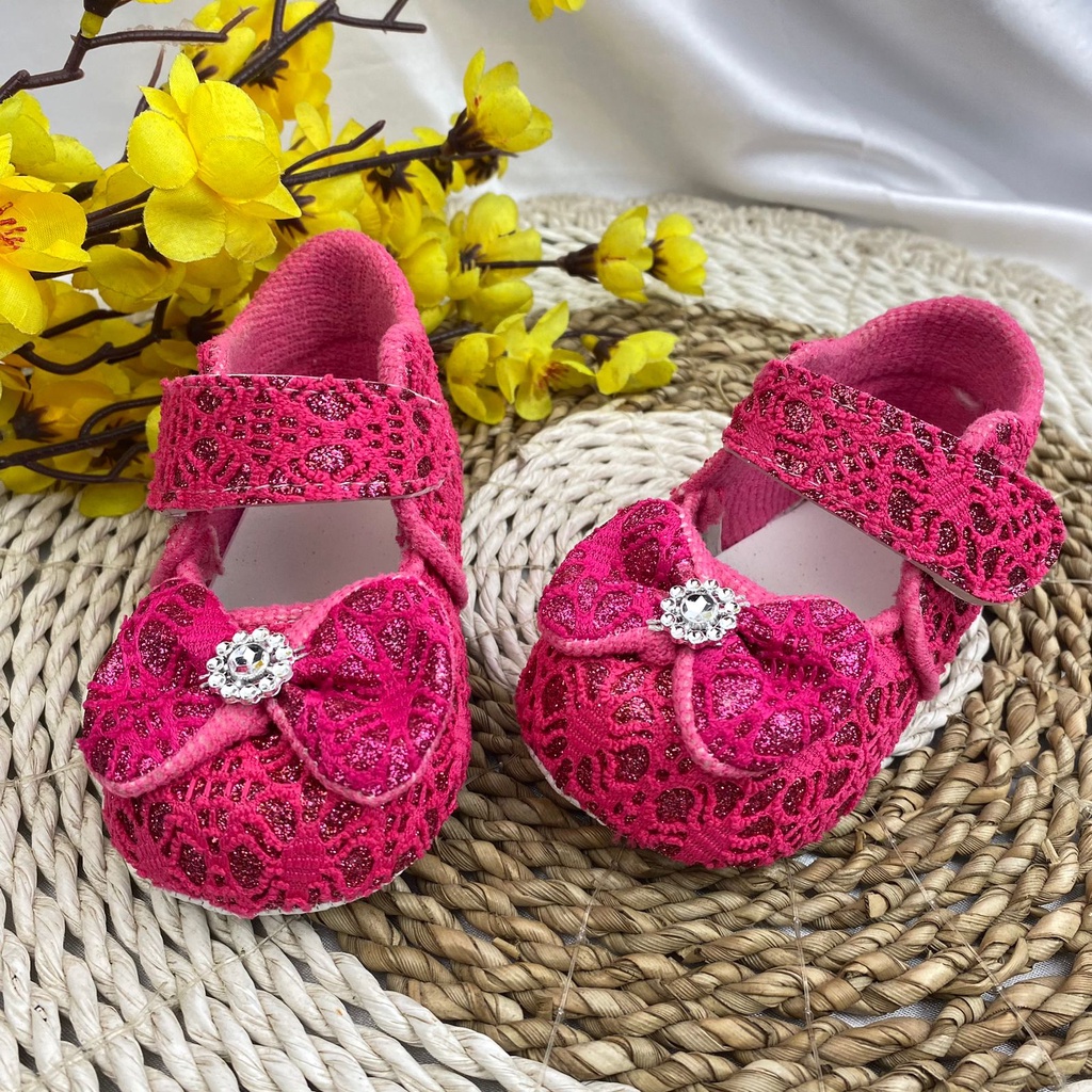 [TAMAN SEPATUKU] Sepatu Anak Prewalker Sepatu Baby Bayi Anak Belajar Jalan 0-12 Bulan Sepatu Bayi Murah Brokat Sepatu Bayi Pita Brokat Sepatu Anak Bayi Sepatu Pita Anak Perempuan Sepatu Bayi Perempuan Sepatu Anak Perempuan CPX07