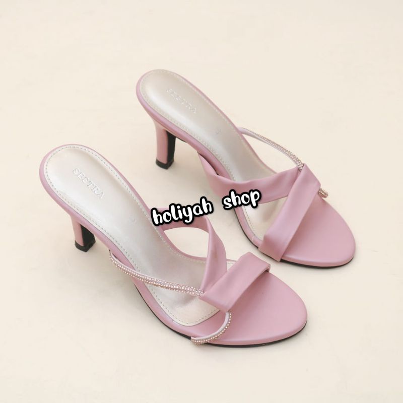 helles wanita silahng cantik mutiara holiyah 011 hak tinggi 9cm SIZE 35_42