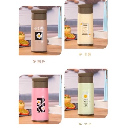 Botol Minum Daisy Kaca Cover Silicon 350 ml - Botol Air Minum Karakter Bunga Korea Daisy BPA FREE