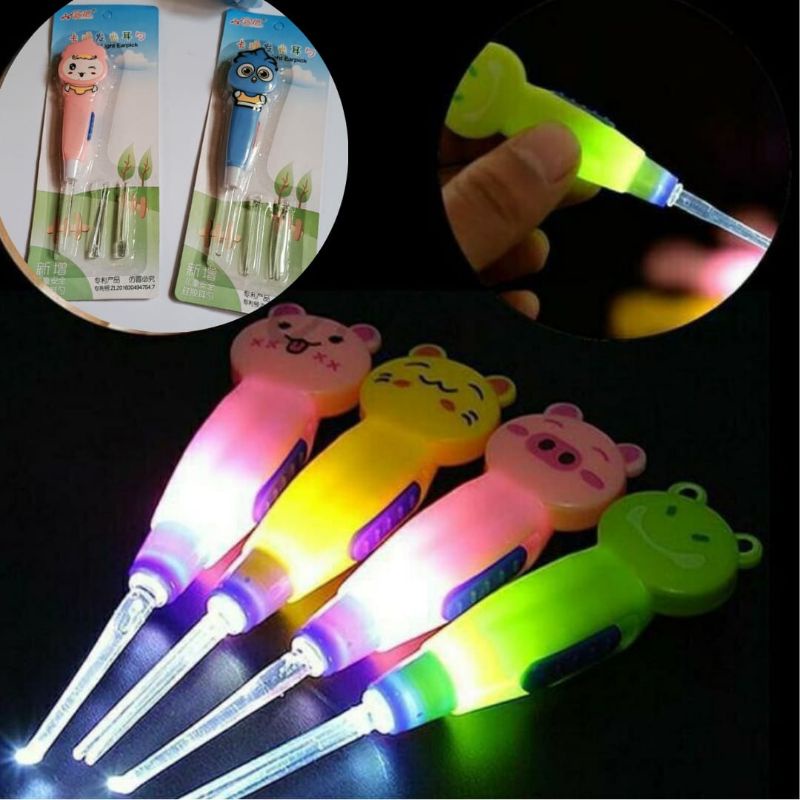 Korek kuping led / Earpick cute animal cartoon / korek kuping karakter