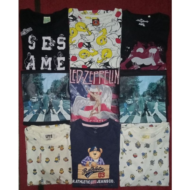 Borongan Satuan Kaos Band dan Kartun