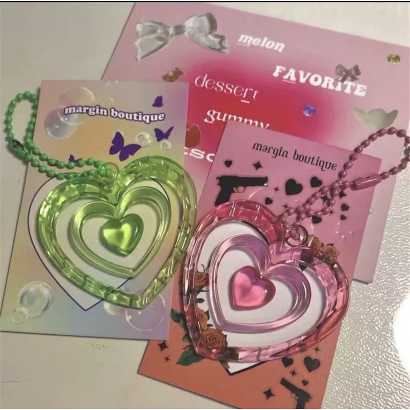Retro love keyring/ acrylic love ke keychain/ gantungan kunci korea kpop
