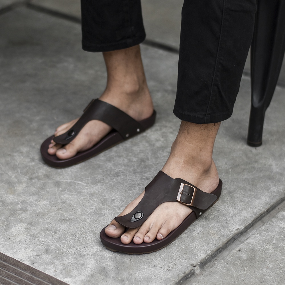 SANDFORD BROWN |ManNeedMe x FLAZHBACK| Sandal Pria Cowok Sendal Jepit Casual ORIGINAL