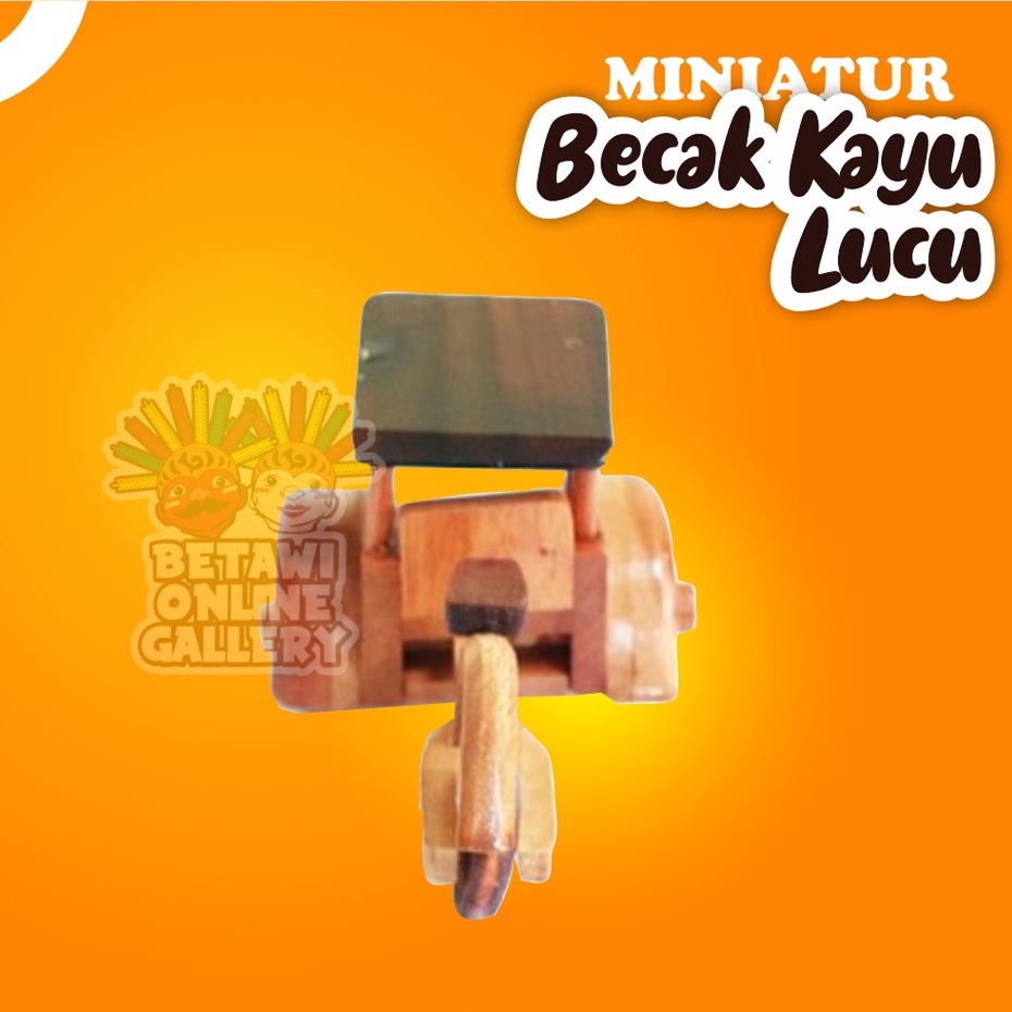 Miniatur / Souvenir Becak Kayu Besar