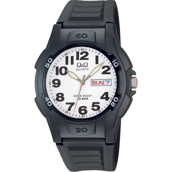 SALE Jam Tangan Pria Sporty Casual Rubber Tanggal Hari Analog Original Q&amp;Q QNQ QQ A128 A128J Series