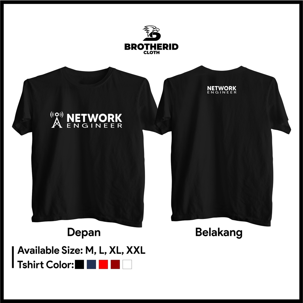 Kaos NETWORK ENGINEER Baju Profesi Pasang Jaringan Internet Distro Combed 30s
