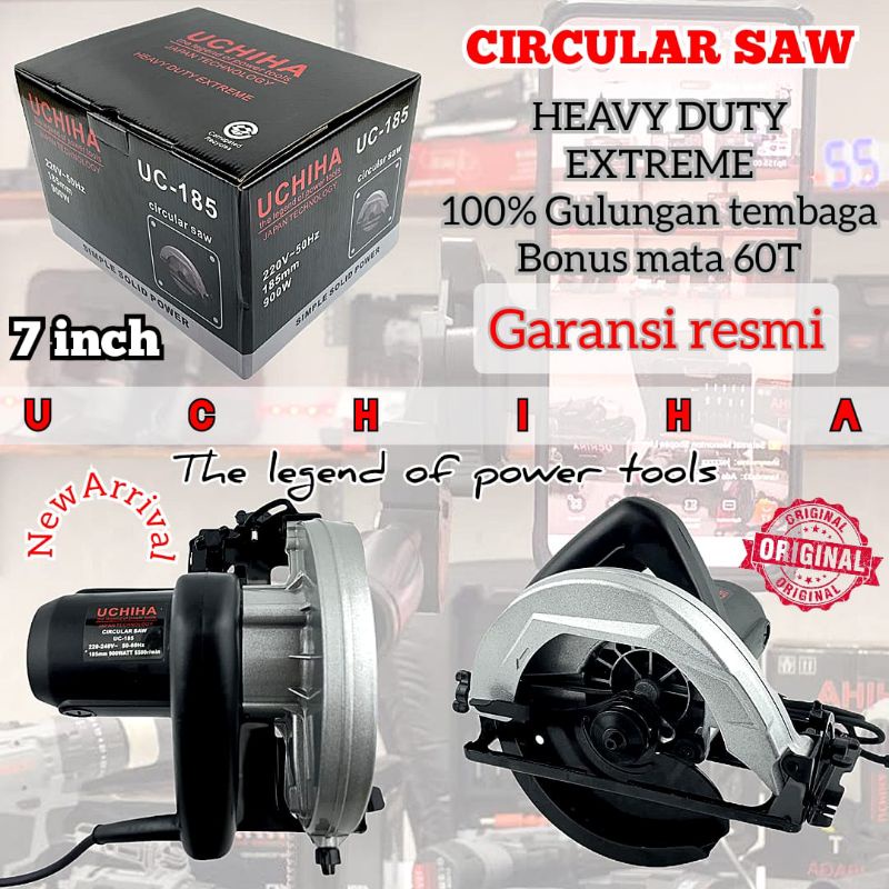 PROMO MESIN GERGAJI POTONG KAYU CIRCULAR SAW UCHIHA UC185 JAPAN TECHNOLOGY HEAVY DUTY MANTAP