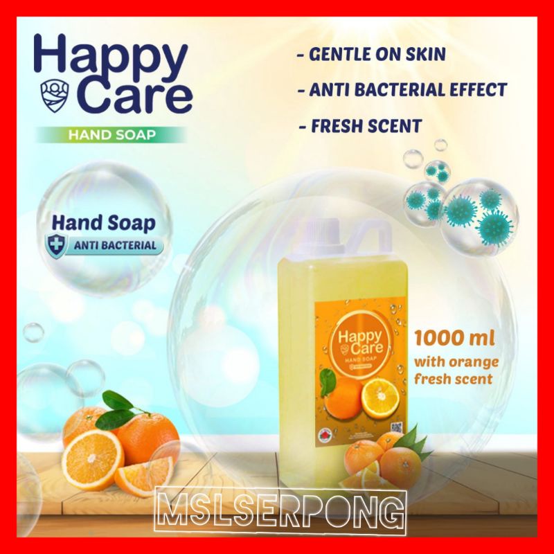 SABUN CUCI TANGAN JERUK ANTI BACTERIAL 1 LITER HAPPY CARE / SABUN CUCI TANGAN / HAND SOAP