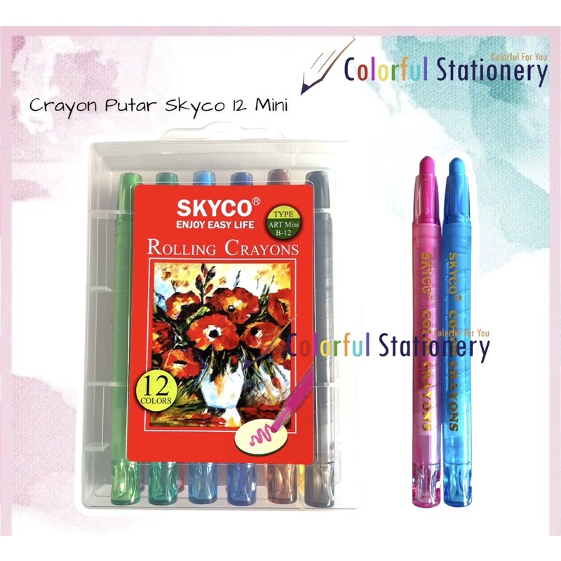 

Crayon Putar / Kerayon Putar Skyco 12 Warna Pendek