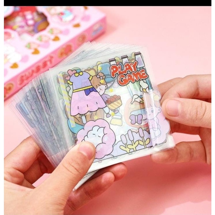 

100 LEMBAR STIKER MOTIF KARTUN KOREA LUCU ANTI AIR