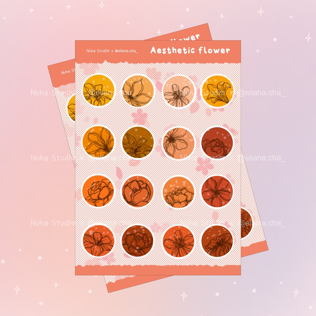 

Sticker by eliana.cha_ | Flower Aesthetic Bunga | Aesthetic Sticker Estetik Stiker HP Laptop Botol Cute Waterproof Scrapbook Diary Journal Bujo Anti Air