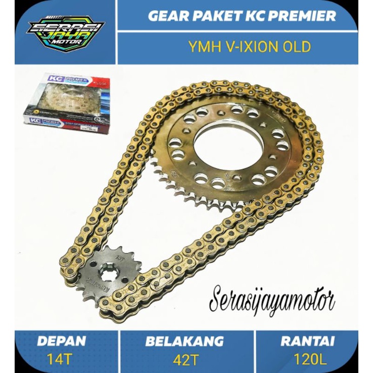 KCP GEAR PAKET VIXION OLD (428H-42T-14T-120L) KC PREMIER GIR SET VIXION LAMA