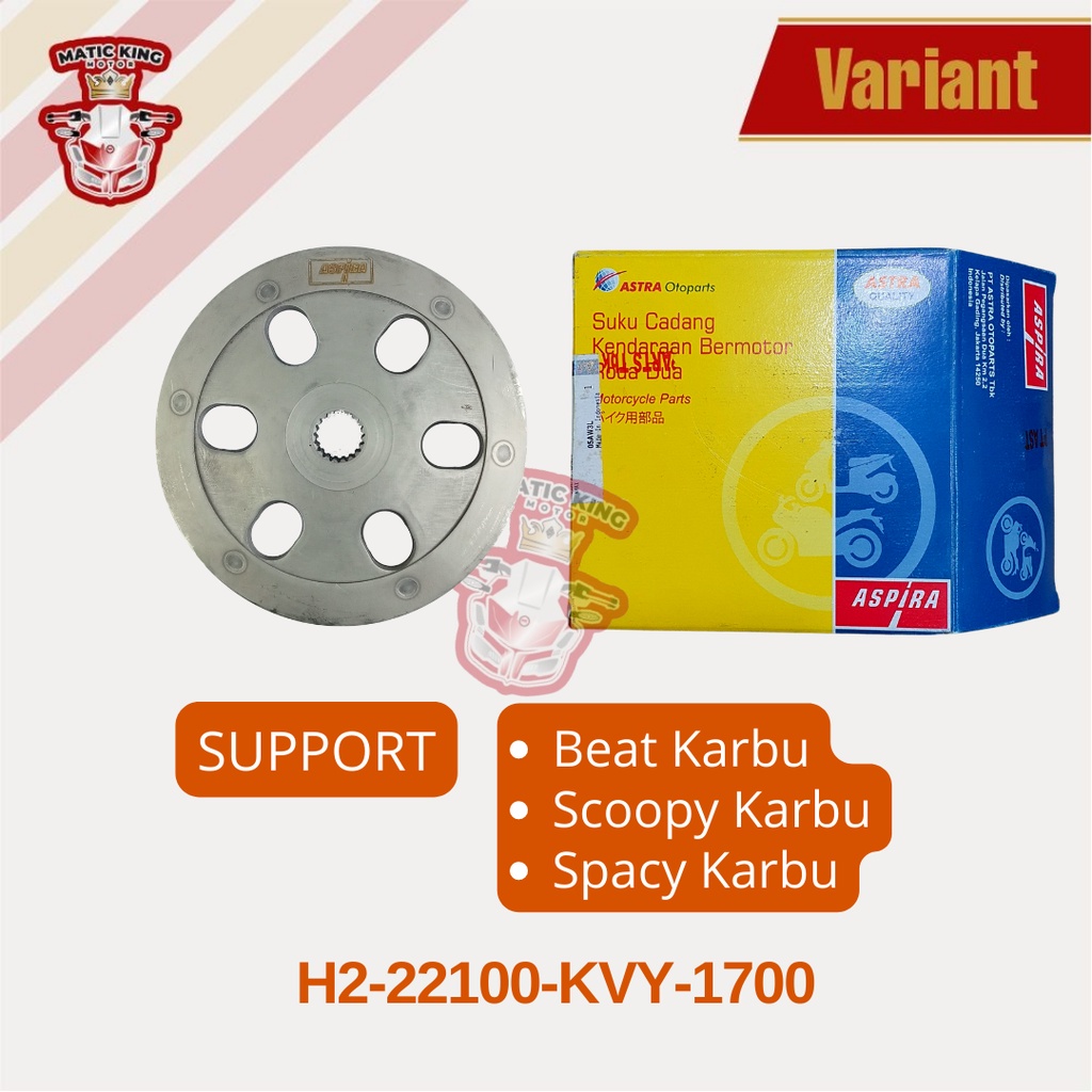 Mangkok Rumah Kampas Ganda kopling Beat Scoopy Spacy Vario Fi ESP POP 110 H2-22100-K16-1700 asli Aspira Astra Otoparts