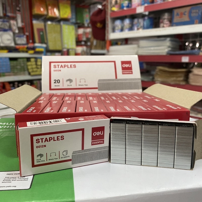 

ISI STAPLES DELI 24/6 / ISI STAPLER 24/6 / ISI STAPLES NO 3 ( 1 PAK KECIL)