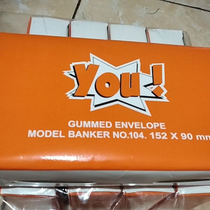 

Promo 1pack amplop YOU!! gummed envelope termurah model banker