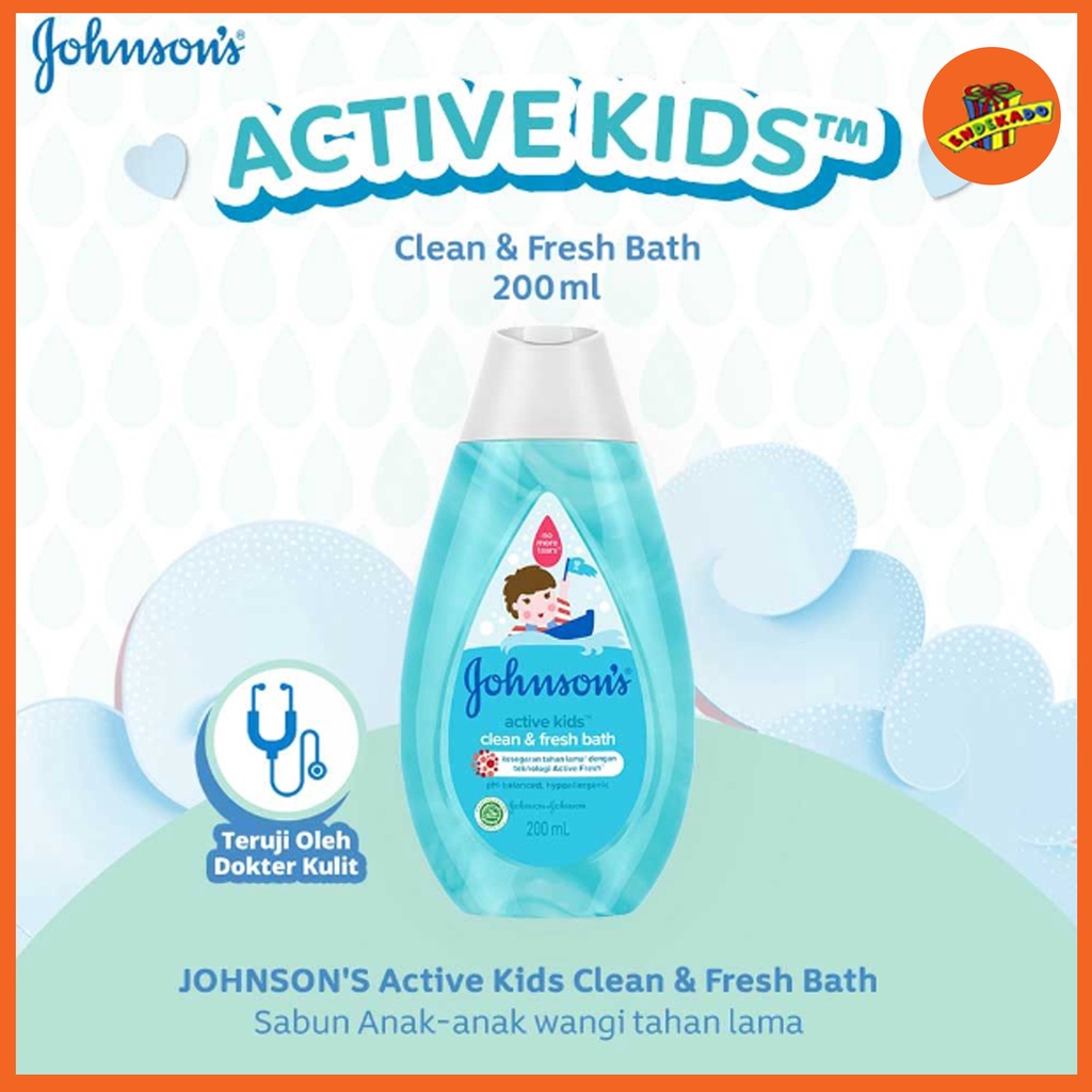 MAKASSAR! JOHNSON'S ACTIVE KIDS CLEAN FRESH BATH 200ML - Sabun Bayi