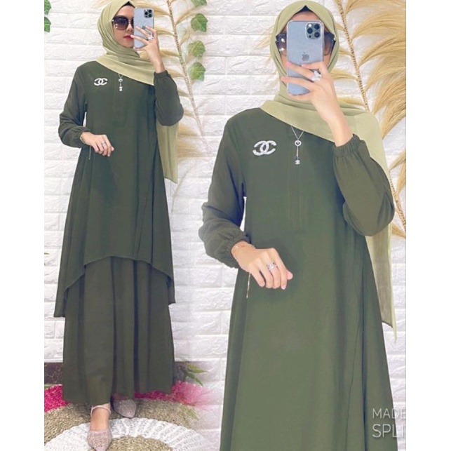 Gamis Malaysia Polos Belah Samping / Gamis Melayu Polos / Gamis Ceruty / Gamis Simpel Elegan