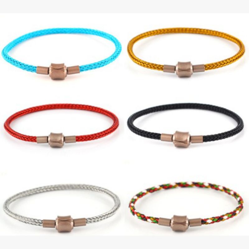 Gelang Tali Kawat Magnet Dewasa & Anak Pandora Waterproof Kunci Brown