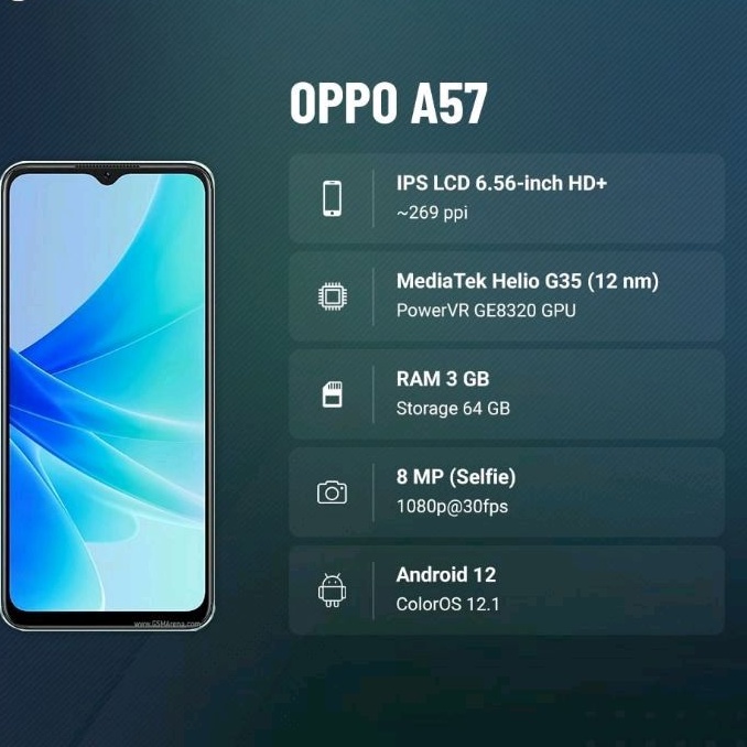 OPPO A57 RAM 4GB/64GB NEW FRESH