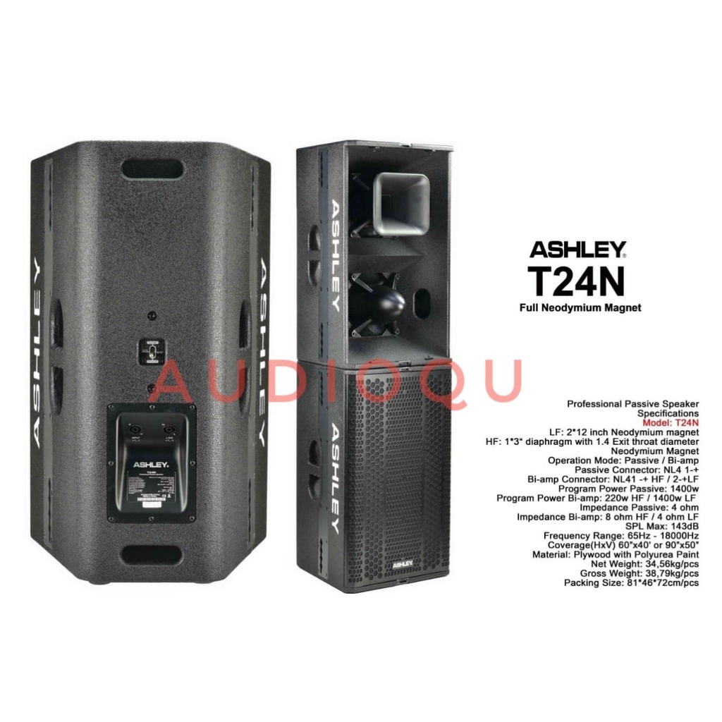 SPEAKER PASIF ASHLEY T24N ASHLEY T-24N 2X12 NEODYMIUM MAGNET T 24 N