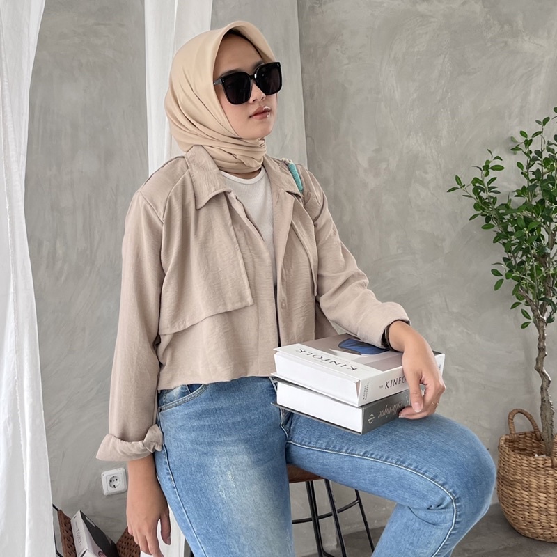 RX Fashion - Anne Crop Shirt / Atasan Crop Top / Kemeja Crop - NN