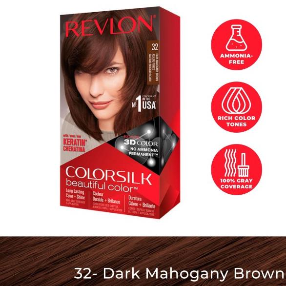 Revlon Colorsilk Hair Color Cat Rambut - 32 Dark Mahogany Brw