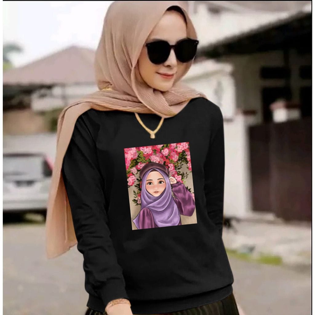 JOSJOLI_STORE/Baju Sweater Hijab 3/Atasan Wanita Dewasa Lengan Panjang/M L XL XXL