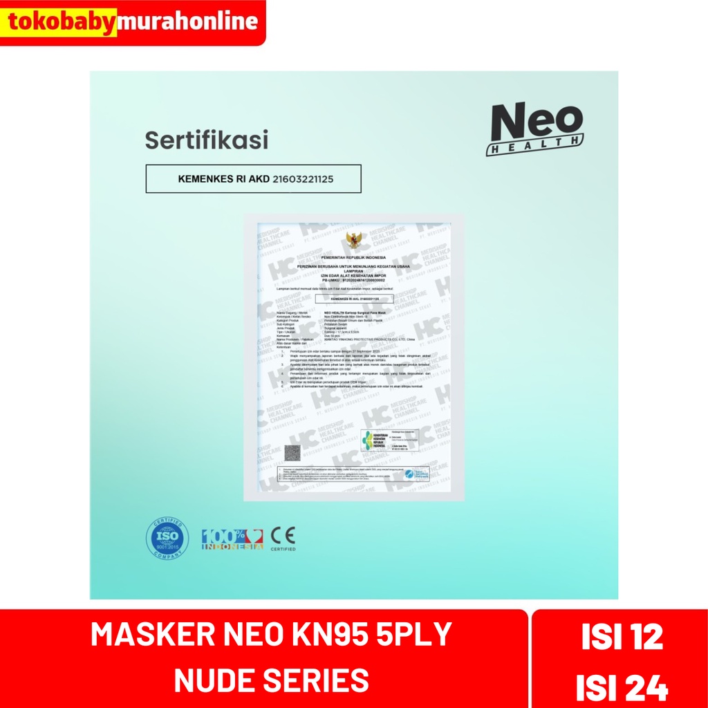 MASKER NEO HEALTH KN95 5PLY NUDE SERIES