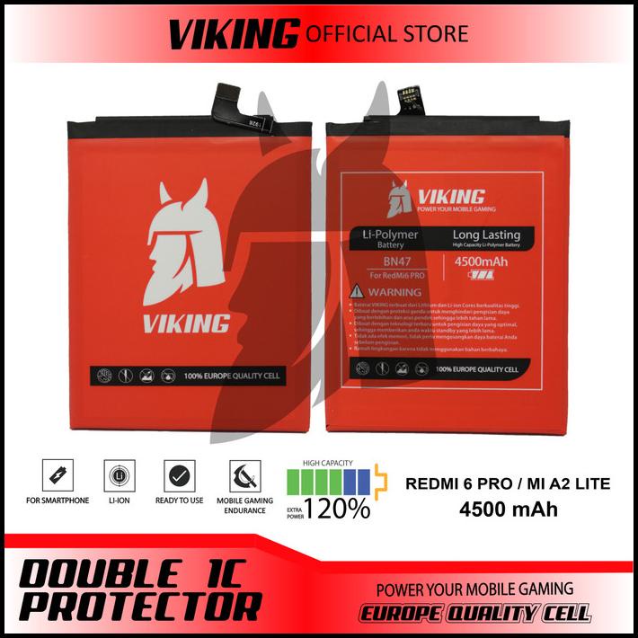 Baterai Viking Xiaomi Redmi 6 Pro - Mi A2 Lite Bn47 Double Power