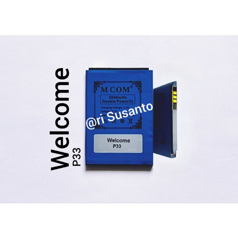 Baterai MCOM for Welcome P33 Smartphone Android 3G Double Power 5000mAh batere batre batrai battery