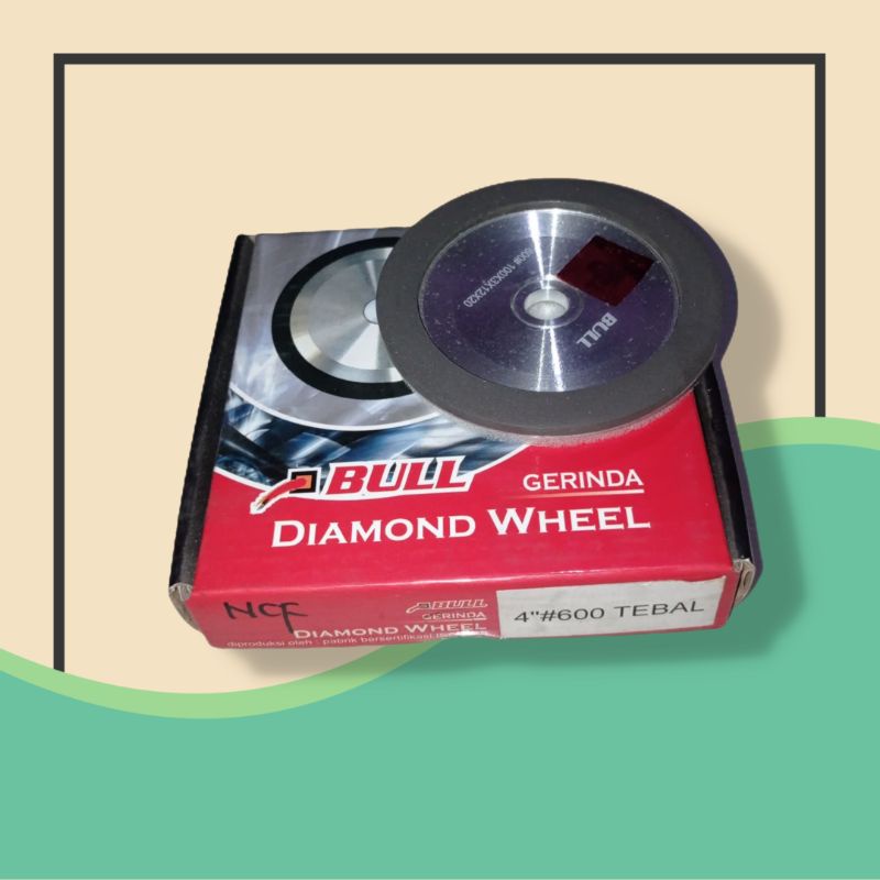 BATU ASAH BULL 4" DIAMOND GRINDING WHEEL  4" #600 RED ORIGINAL BULL