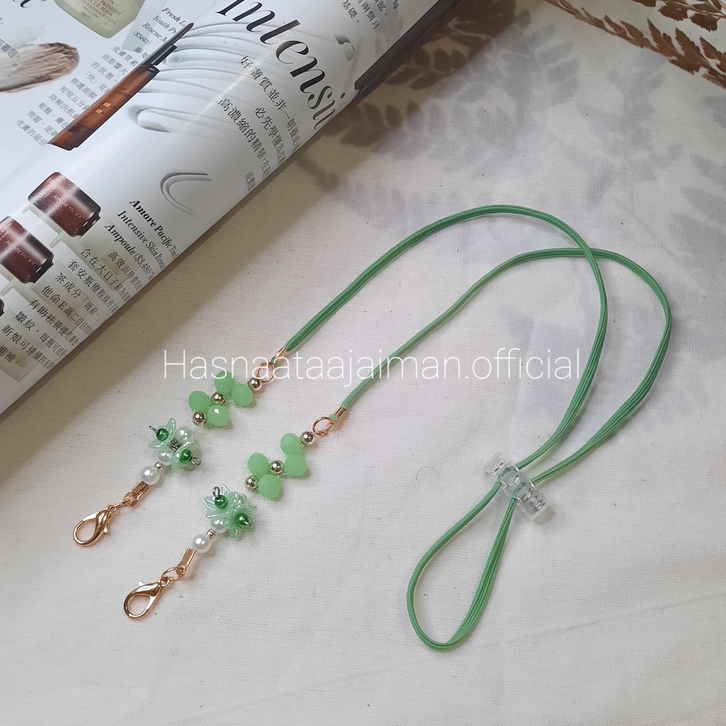 (Mint) Strap Masker 2in1 Tali Masker Hijab Konektor Masker Kalung Masker Strap Strap Masker Aestheti