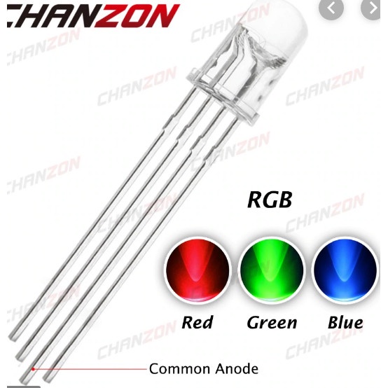 LED RGB 5mm Common Anode cathode 4 Pin Tri Color Transparant Anoda katoda 4p p 5 mm
