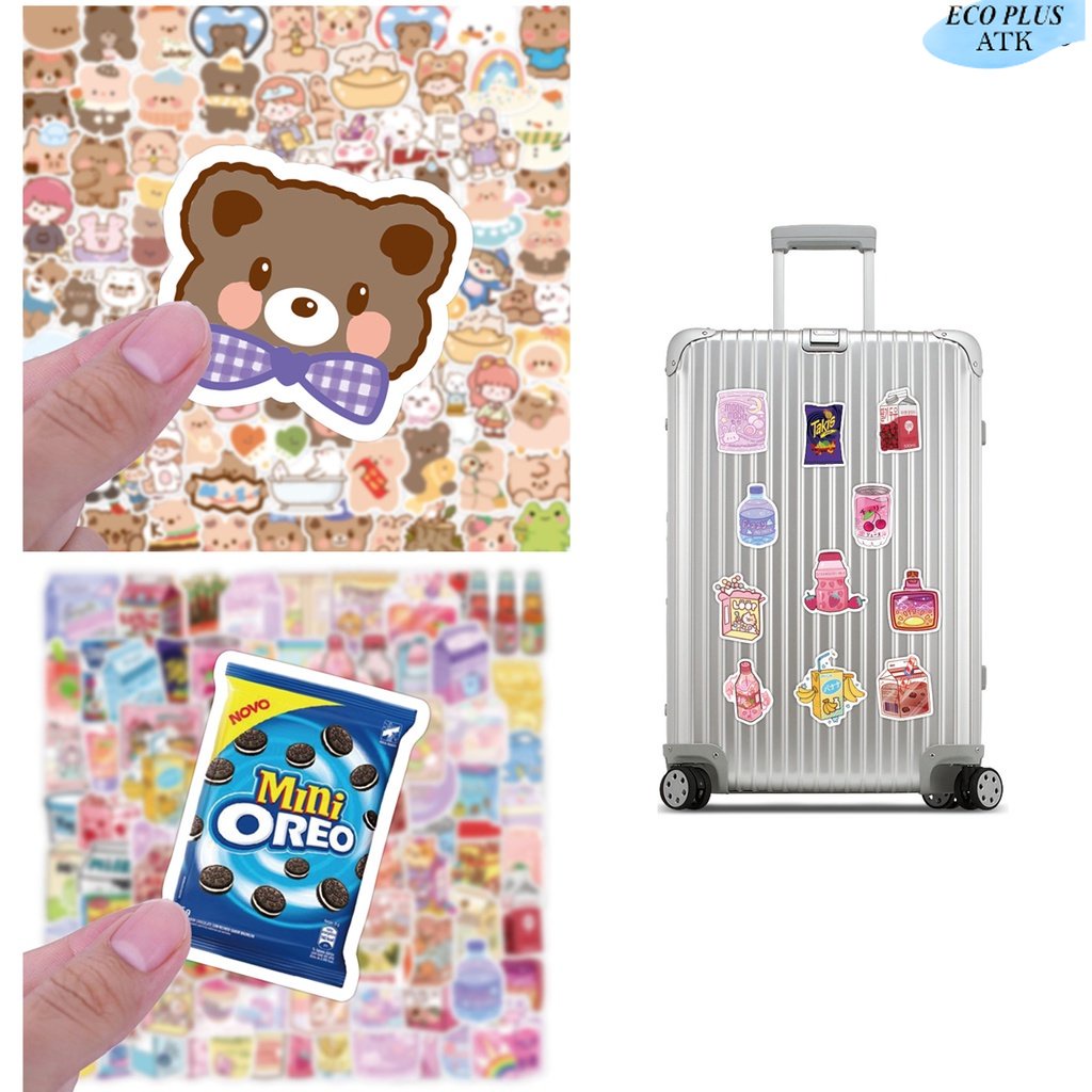 100 Sticker Graffiti Cute Cartoon DIY Decoration Waterproof Snack Girls Bear Thumbler