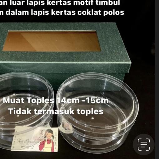 

Box Kuker Full Box Isi 2 Toples 500 gr ukuran 15x30x8cm - Hijau Tua