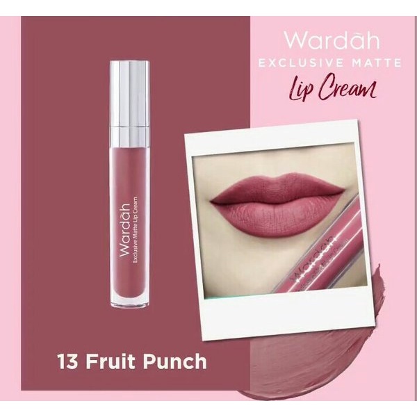 Image of (Ready Cod) Wardah Exclusive Matte Lip Cream 13 Fruit Punch 4 g #3