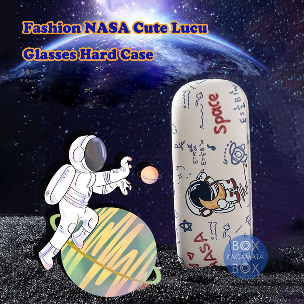 Box / Tempat Kacamata Hard Case Cepuk Magnet Motif Nasa Cute Lucu Trendy Kekinian Random B 8