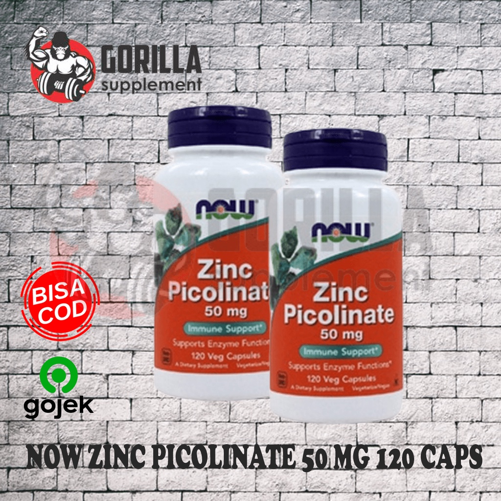 NOW FOOD Zinc Picolinate 50 Mg Isi 120 Capsules Caps Kapsul
