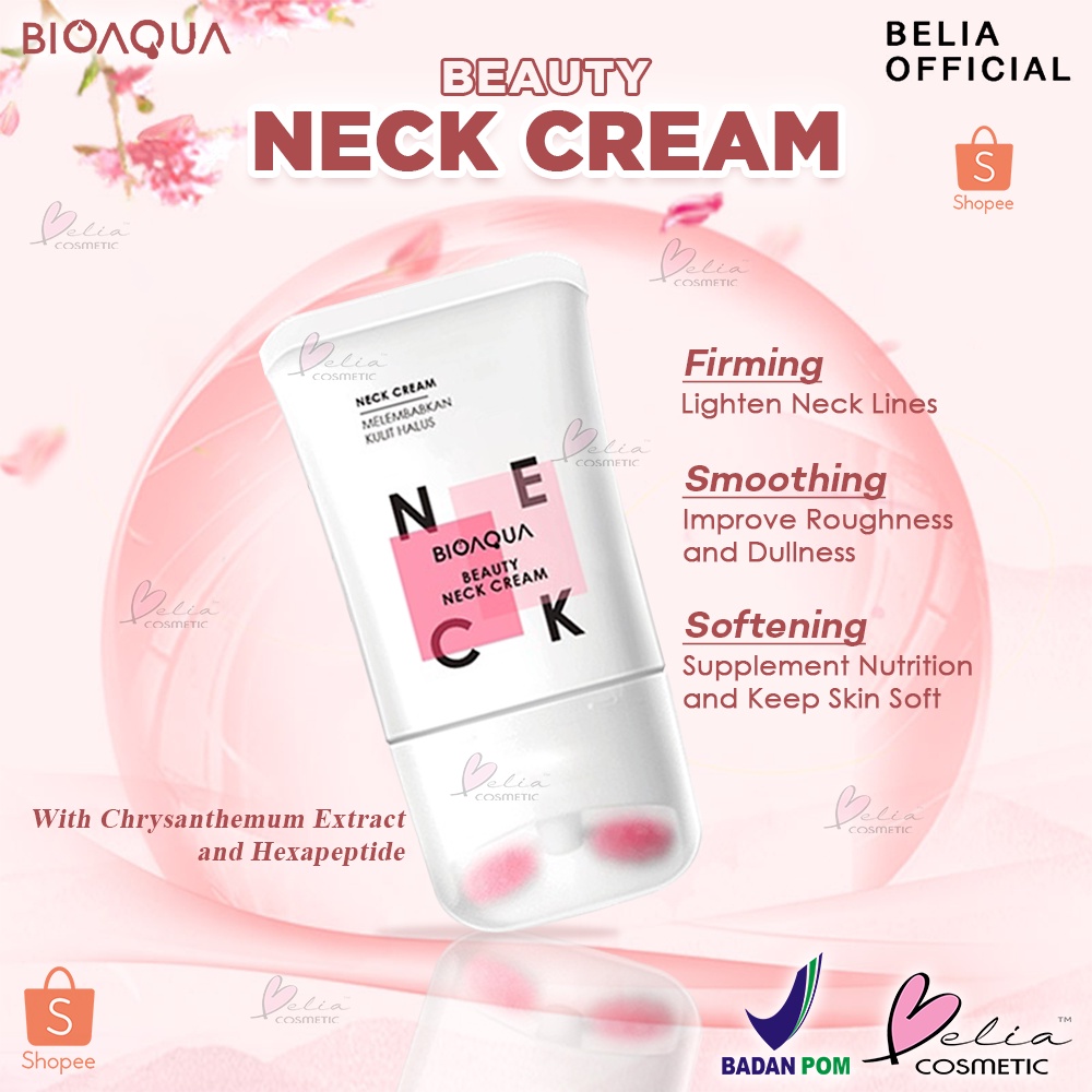 ❤ BELIA ❤ BIOAQUA Beauty Neck Cream | 110g | Cream Pengencang Leher | Pencerah Kulit Leher | Perawatan Kulit | Brightening | BPOM