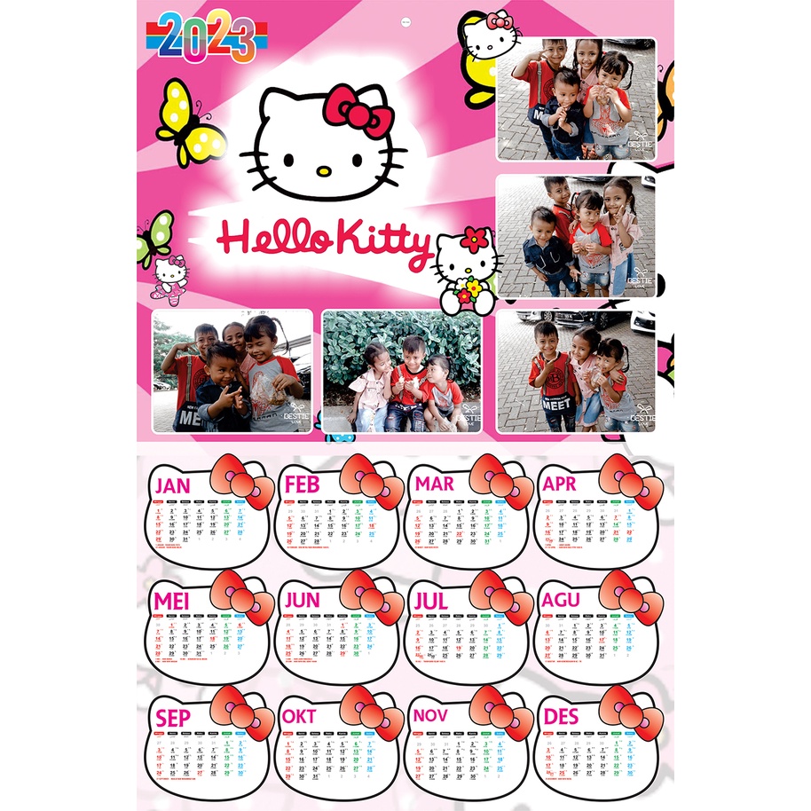 Jual Kalender Foto Custome 5 Photo Karakter Hello Kitty 2023 Shopee