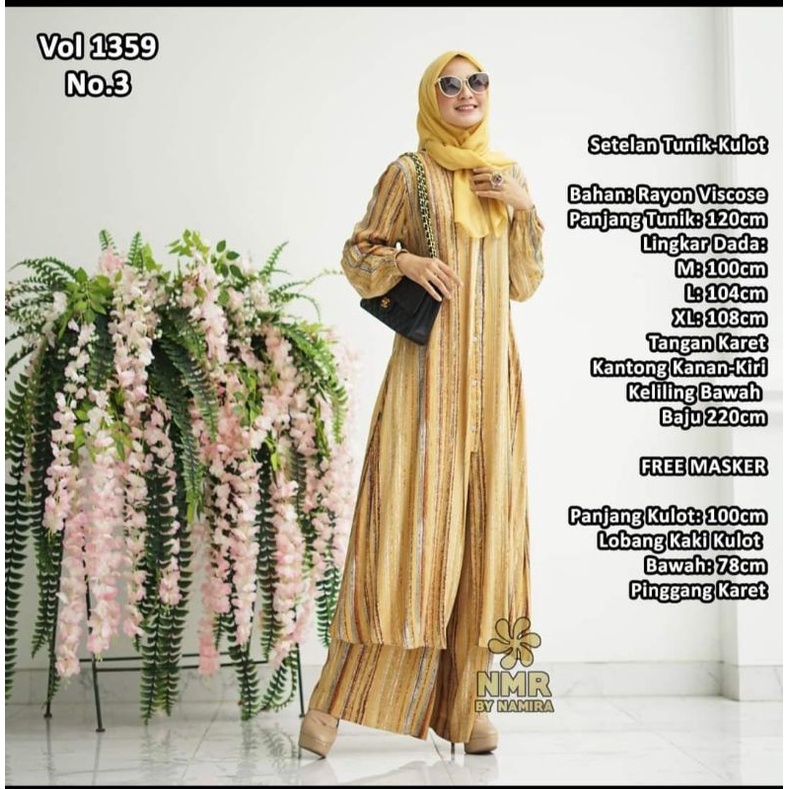 NMR Setelan Tunik-Kulot Rayon Viscose Termurah