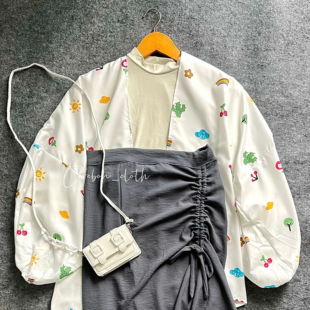 ONE SET KIYOWO OUTER MOTIF PART 1 / ROK SERUT CRINKLE / CELANA CRINKLE (Cirebon Cloth)-kywo serut AbuTua