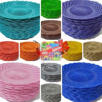 Piring Rotan Plastik Anyaman PerLusin Murah