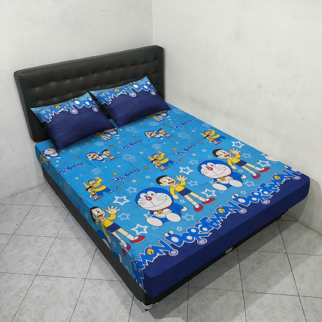 sprei karakter doraemon ukuran 120x200 160x200 180x200 murah homemade
