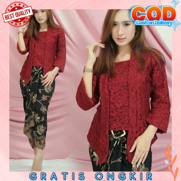 Buju Kebya Pesta Kondangan Setelan Kebay Cewek Bridesmiads Pakaian Atasan Kondangan Wnta One Set Keb