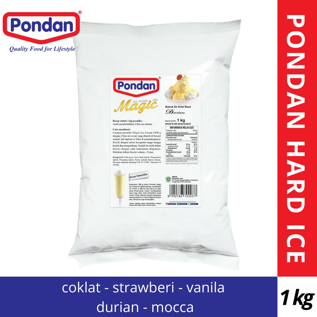 

PONDAN SOFT ICE CREAM - PONDAN ES KRIM 1 KG - BUBUK PONDAN ICE CREAM