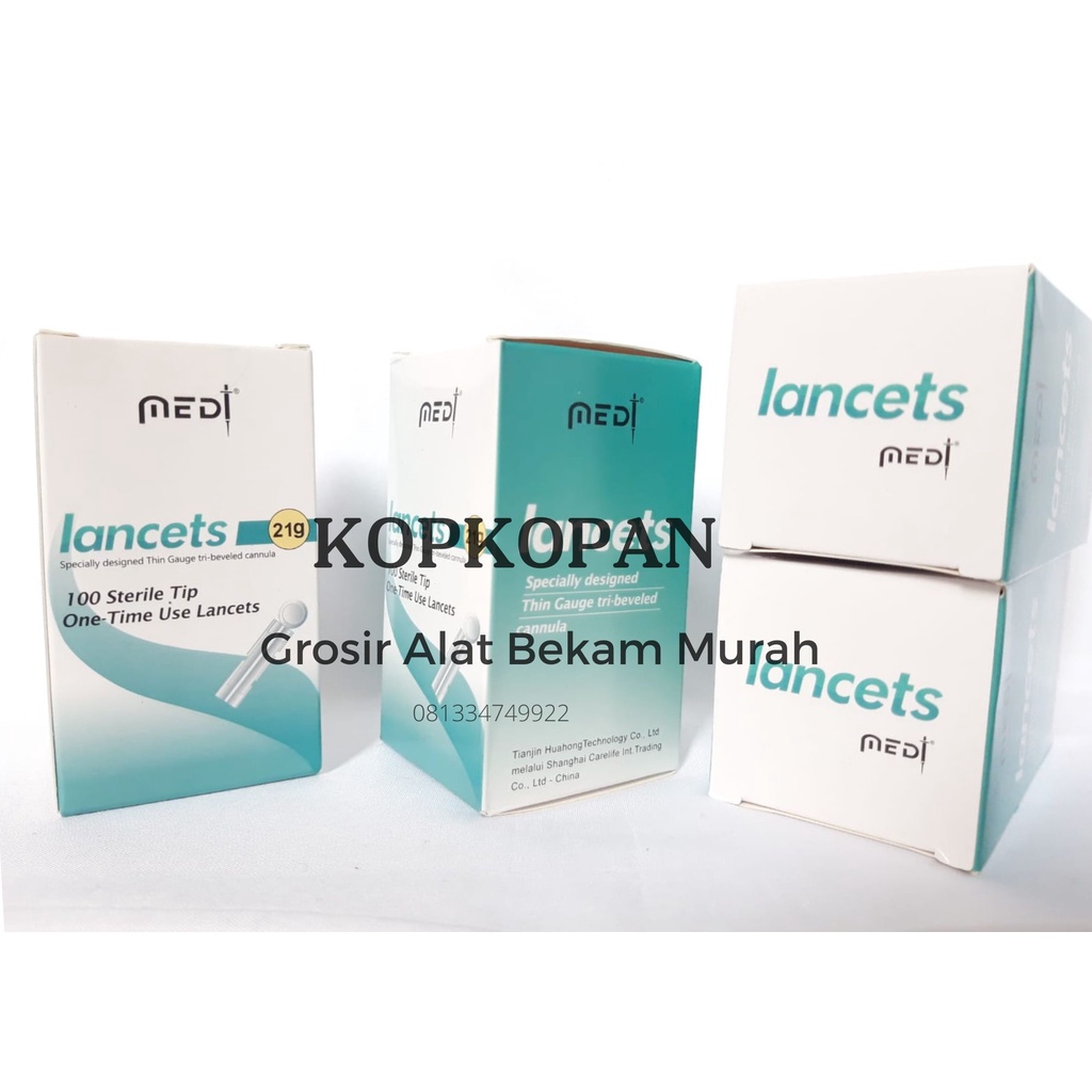 Jual Jarum Bekam MEDI LANCETS 21G isi 100 Blood Lancet Sekali Pakai ...
