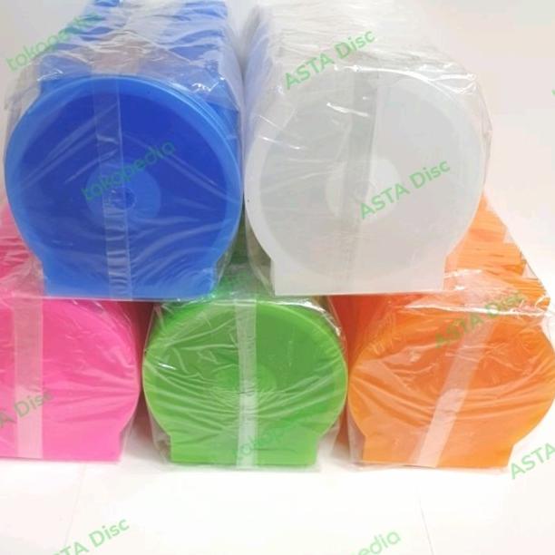 Tempat CD / DVD Bahan Plastik Bentuk Oval isi 50 pcs - Merah Muda